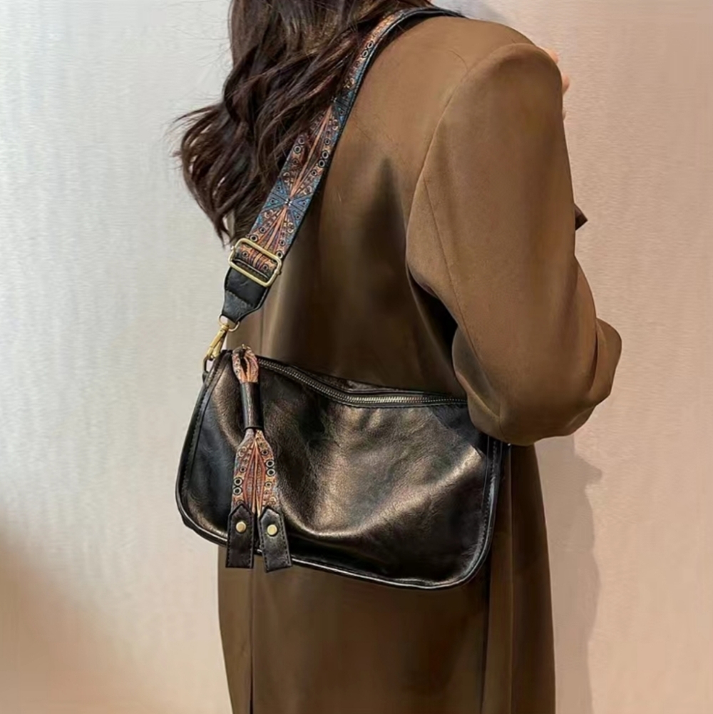 Vintage Crossbody Bag Geometric Strap